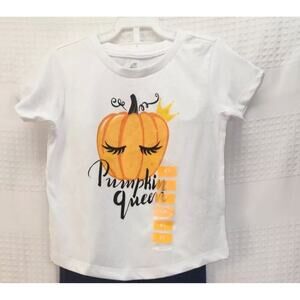 ADTN Girls Halloween Tshirt Short Sleeve Pumpkin Queen White Size 3t 4814